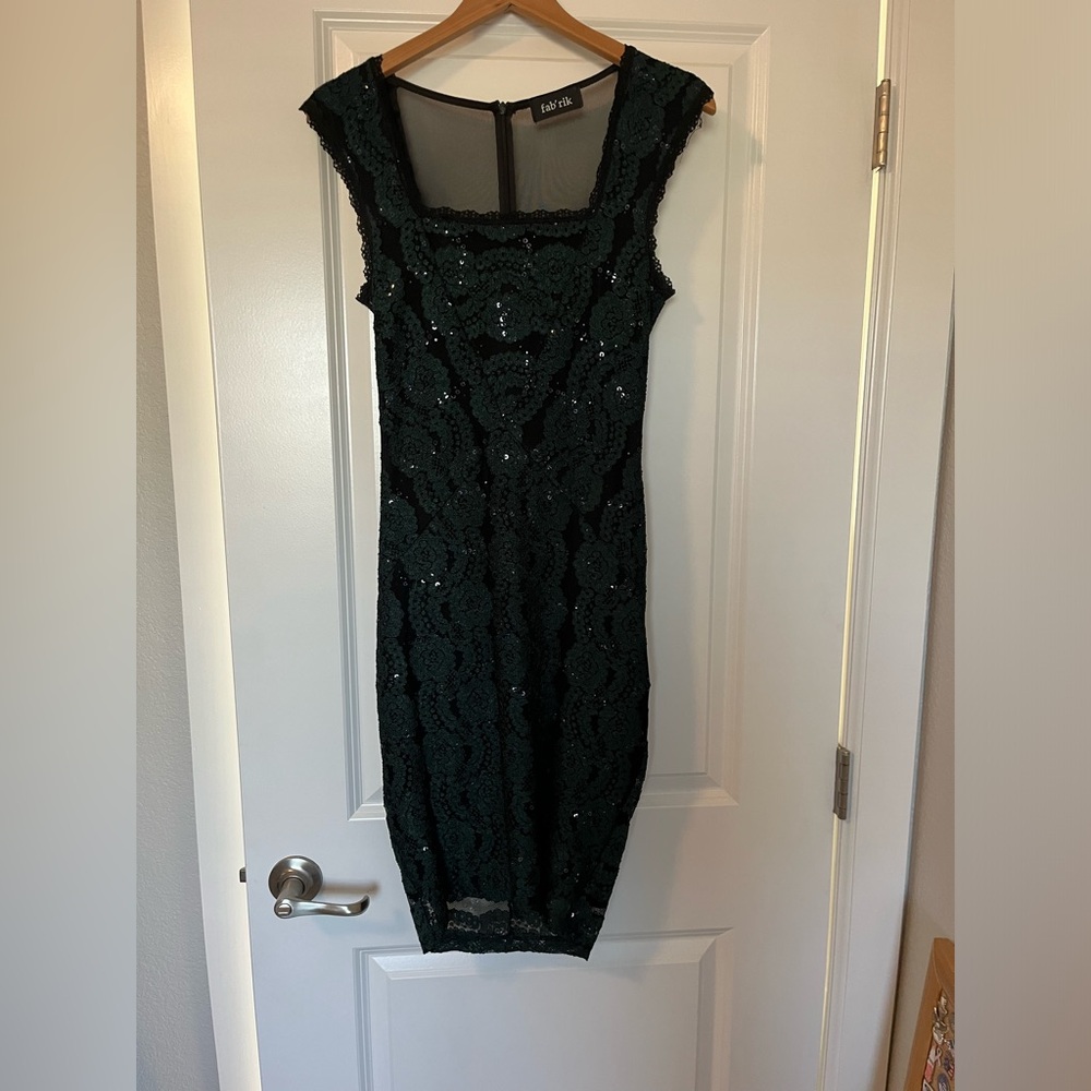 Fabrik small green and black dress - only worn once